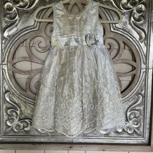 Girls silver party dress- fits 4 years old